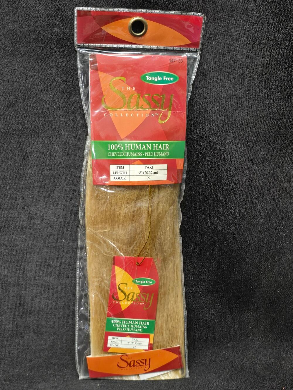 The Sassy Collection 100% Human Hair Extensions 8" Color 27 Blonde Tangle Free
